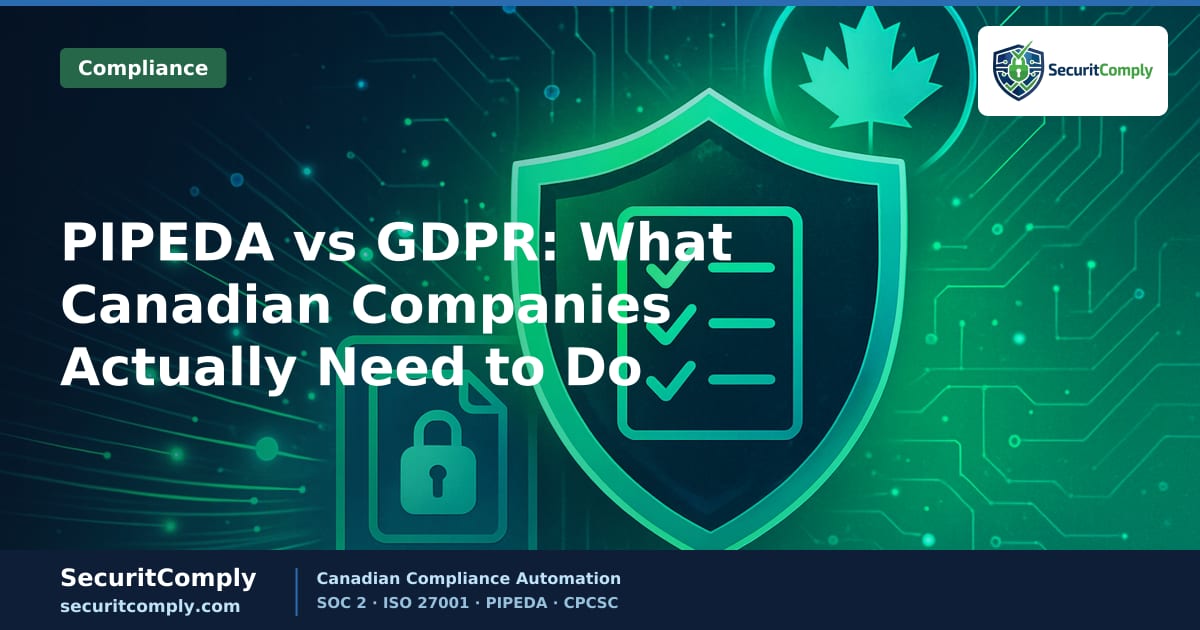 PIPEDA vs GDPR β What Canadian Companies Actually Need to Do