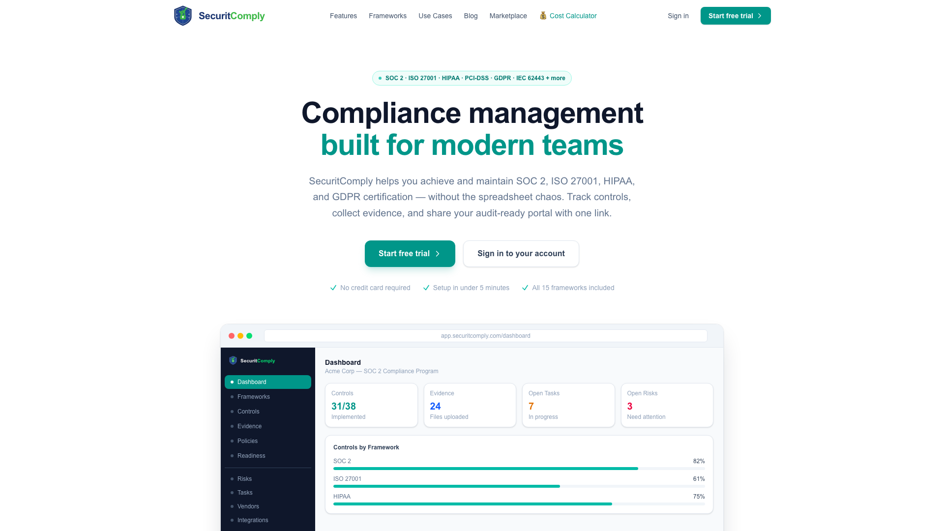 SecuritComply product demo preview