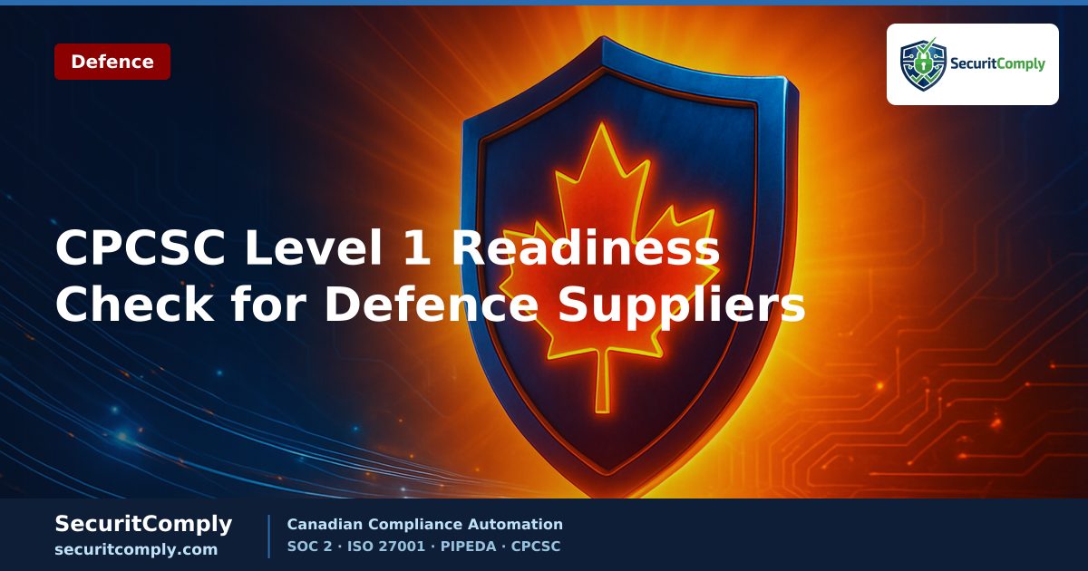 CPCSC Level 1 readiness check for Canadian defence suppliers